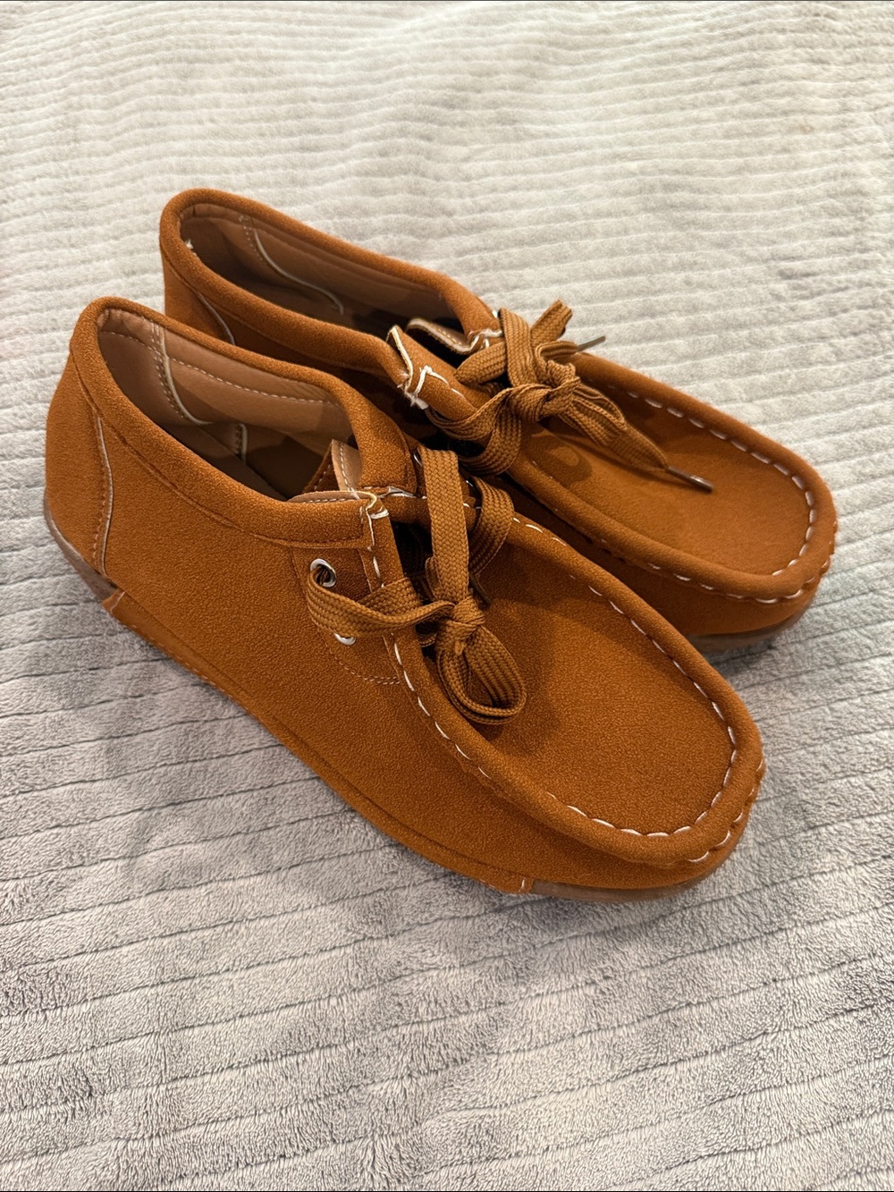 Suede Moccasin Boat Shoes in Rust